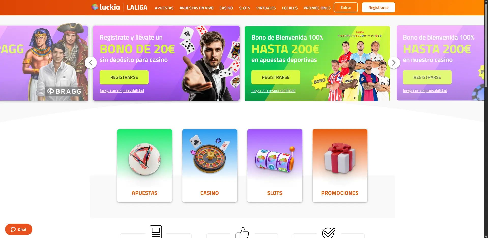 Luckia Casino main menu