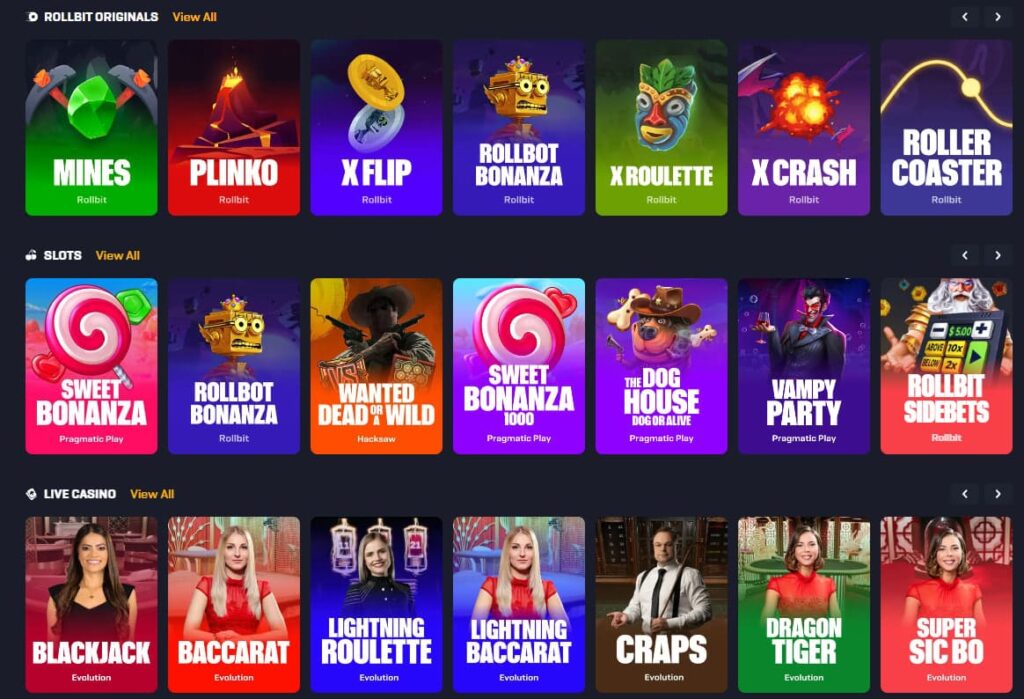 Rollbit Casino Juegos