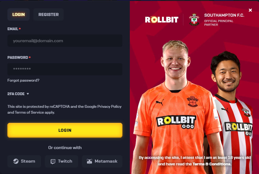 Rollbit Casino Login