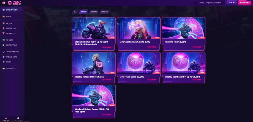 roby casino bonos